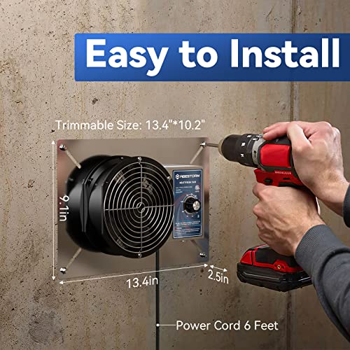 Abestorm 260CFM Crawl Space Ventilation Fan, IP-55 Rated Commercial Stainless Steel Vent Fan with Humidistat & Thermostat, 6.7 Inch Ventilator with Isolation Mesh for Crawlspace, Basement, Garage - Image 3