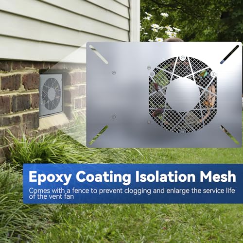 Abestorm 260CFM Crawl Space Ventilation Fan, IP-55 Rated Commercial Stainless Steel Vent Fan with Humidistat & Thermostat, 6.7 Inch Ventilator with Isolation Mesh for Crawlspace, Basement, Garage - Image 4