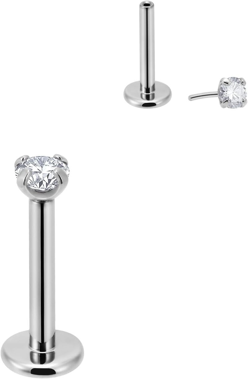 NewkeepsR 20g/18g/16g G23 Titanium Press Fit Threadless Push Pop in Labret Lip Monroe Tragus Earring Stud Piercing - Image 1