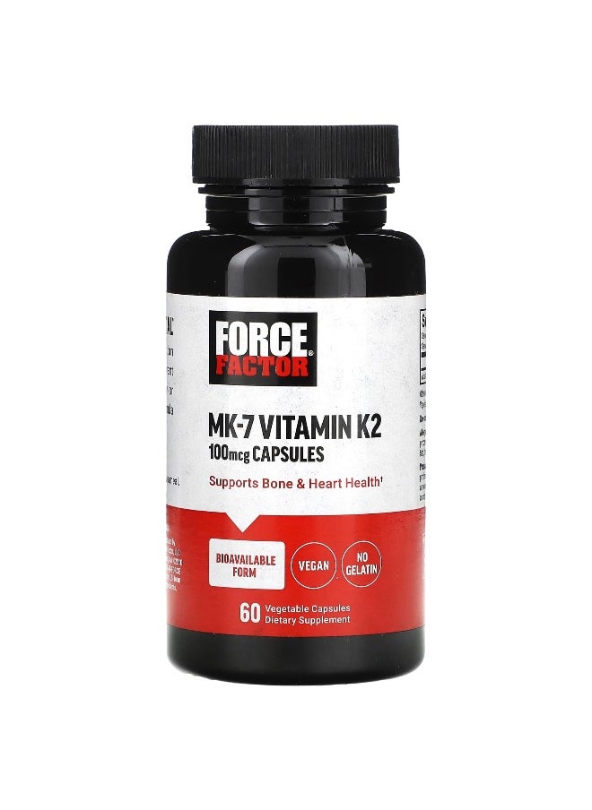 Force Factor Force Factor, MK-7 Vitamin K2, 100 mcg, 60 Vegetable Capsules  - Image 1