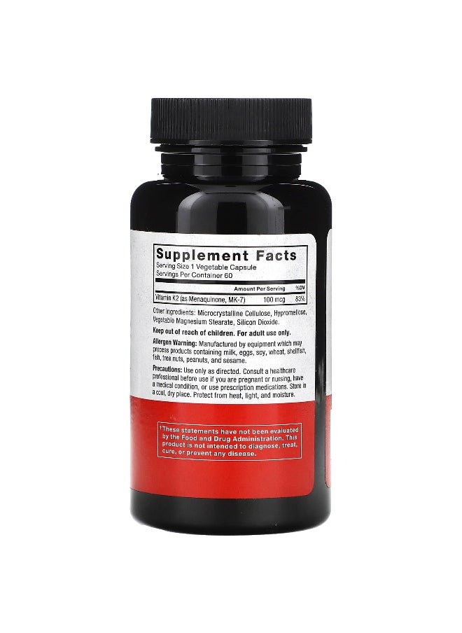 Force Factor Force Factor, MK-7 Vitamin K2, 100 mcg, 60 Vegetable Capsules  - Image 2