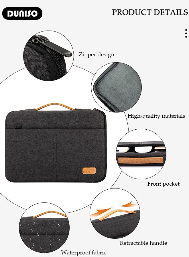 DUNISO Laptop Bag with Pocket, Handbag Computer Case for 15.6 Inch, Waterproof Briefcase,Durable Computer Carrying Case with Telescopic PU Handle, Tablet Bag, Portable Laptop Sleeve Case, Casual Laptop Bag for Office, Shopping, Travel Daily Use  - Image 2