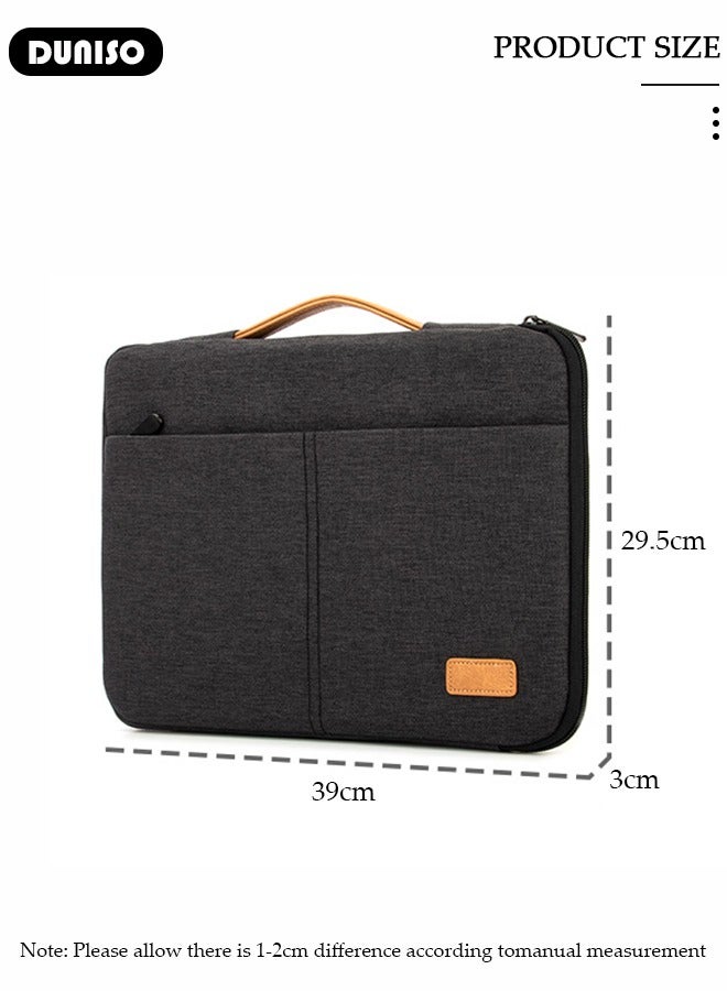 DUNISO Laptop Bag with Pocket, Handbag Computer Case for 15.6 Inch, Waterproof Briefcase,Durable Computer Carrying Case with Telescopic PU Handle, Tablet Bag, Portable Laptop Sleeve Case, Casual Laptop Bag for Office, Shopping, Travel Daily Use  - Image 4