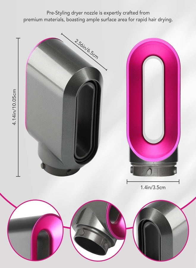 TOSAGE Pre-Styling Dryer Nozzle for Dyson Airwrap HS01/HS05 – Fast Drying Attachment, Nickel/Fuchsia (Part 969759-01) - Image 5