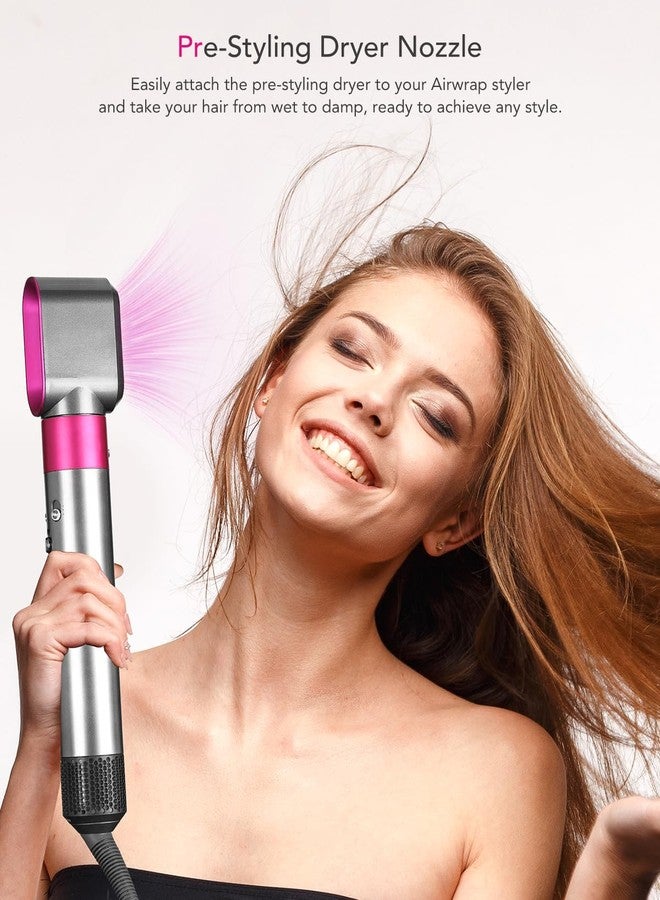 TOSAGE Pre-Styling Dryer Nozzle for Dyson Airwrap HS01/HS05 – Fast Drying Attachment, Nickel/Fuchsia (Part 969759-01) - Image 2