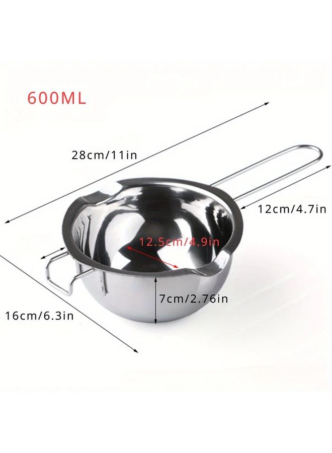 Stainless Steel Double Boiler Pot 600ml For Melting Chocolate Candy Wax Candle Soap - Image 4