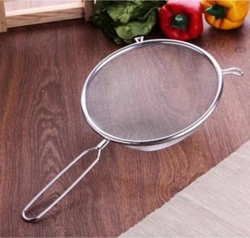 5DM Metal Handle Tinned Flour - Milk - Sugar - Legumes Strainer 22 cm