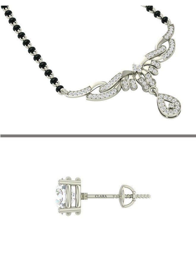 CLARA 925 Sterling Silver Maya Mangalsutra Tanmaniya Pendant Earring Jewellery Set with Chain Gift for Women and Girls - Image 3