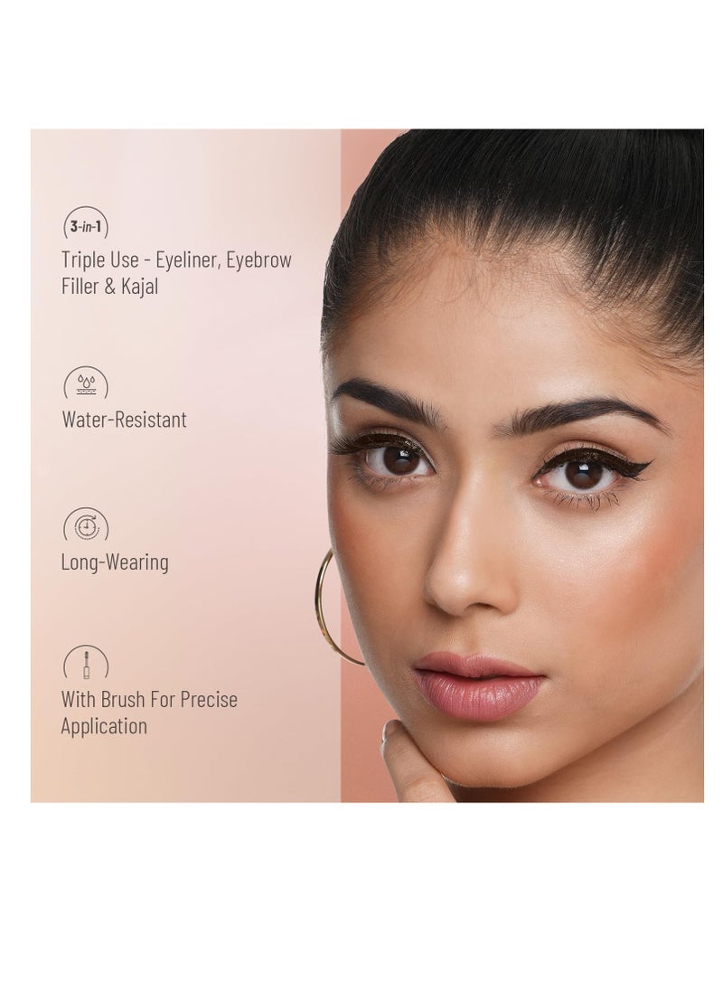 Swiss Beauty - Swiss Beauty Waterproof Eyebrow and Gel Eyeliner 2 In 1 With Brush  Smudge Proof Gel Eyeliner And Eyebrow Definer Pencil Shade  Brown  7G - Image 1