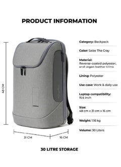 Mokobara MOKOBARA The Transit Backpack 30L Premium Polyester 15.6" Unisex Multipurpose Laptop Backpack (Seize The Gray)  - Image 3