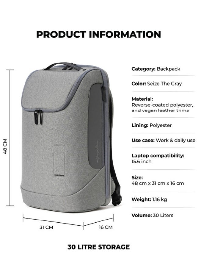 Mokobara MOKOBARA The Transit Backpack 30L Premium Polyester 15.6" Unisex Multipurpose Laptop Backpack (Seize The Gray)  - Image 3