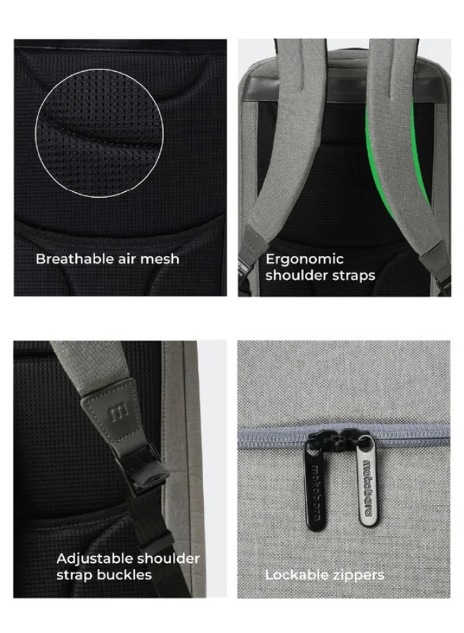 Mokobara Seize the Grey 2.0 The Transit Backpack 30L Premium Polyester 15.6" Unisex Multipurpose Laptop Backpack (Seize The Gray)  | Best Price UAE