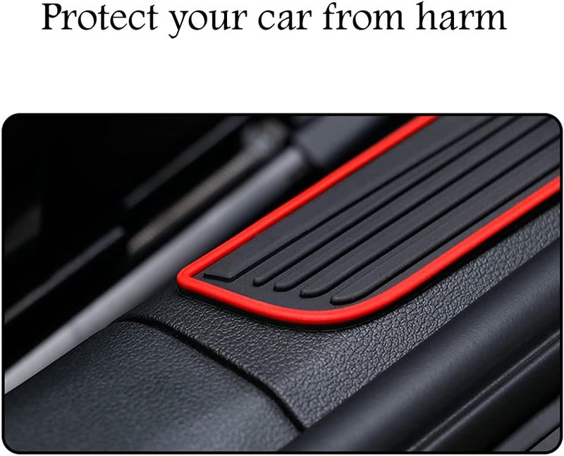 Akexermu Door Sill Plate Protectors for Car Universal Door Entry Guards Sill Scuff Cover Panel Step Protector,Door Sill Plate Protectors for Car　, Welcome Pedal　Protector Cover,　Black 4pcs/Set - Image 4