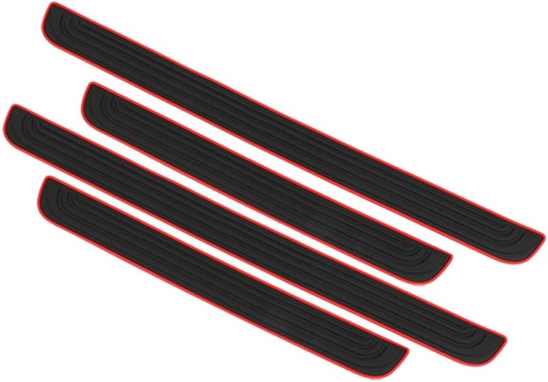 Akexermu Door Sill Plate Protectors for Car Universal Door Entry Guards Sill Scuff Cover Panel Step Protector,Door Sill Plate Protectors for Car　, Welcome Pedal　Protector Cover,　Black 4pcs/Set - Image 1