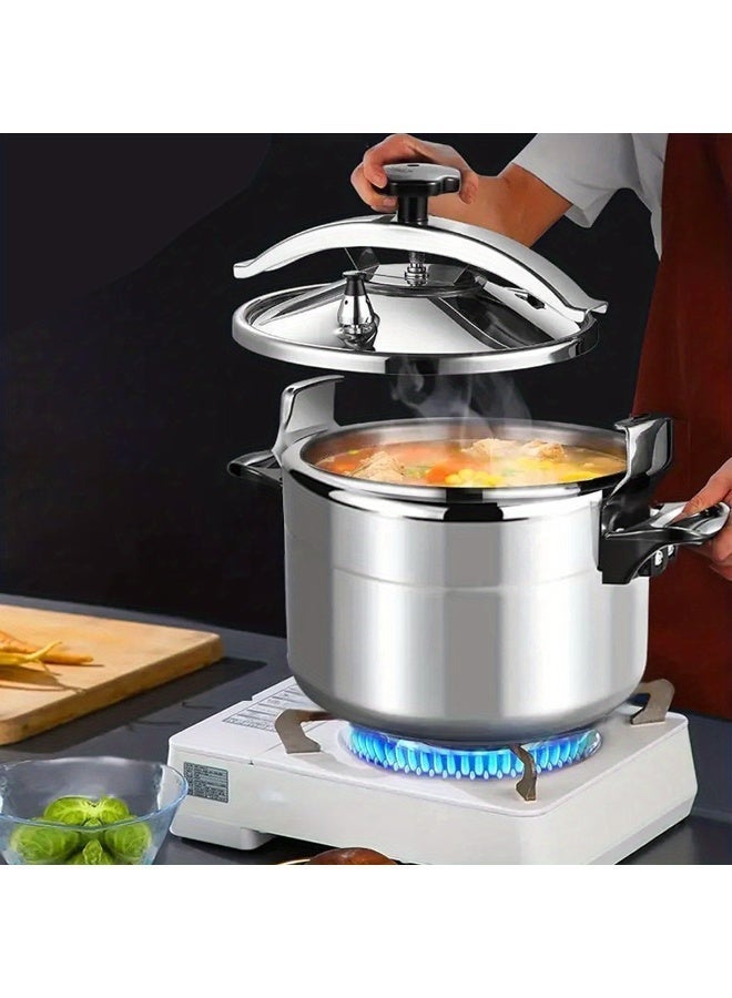 5L Large Capacity Heavy-Duty Aluminum Pressure Cooker With Fast Heat Distribution, 7-Tier Locking Lid & Safety Valve System, Induction Compatible For Gas/Electric Stoves, For Family Meal Cooking, Durable & Easy-Clean Design - Image 2