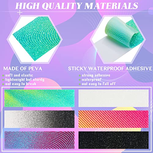 Gersoniel 36 Pcs Gradient Style Anxiety Sensory Stickers Mental Health Stickers Mindfulness Fidget Textured Strips Toys Adhesive Tactile Calm Relief Items for Adults School Counselor Office, 6 Styles - Image 3