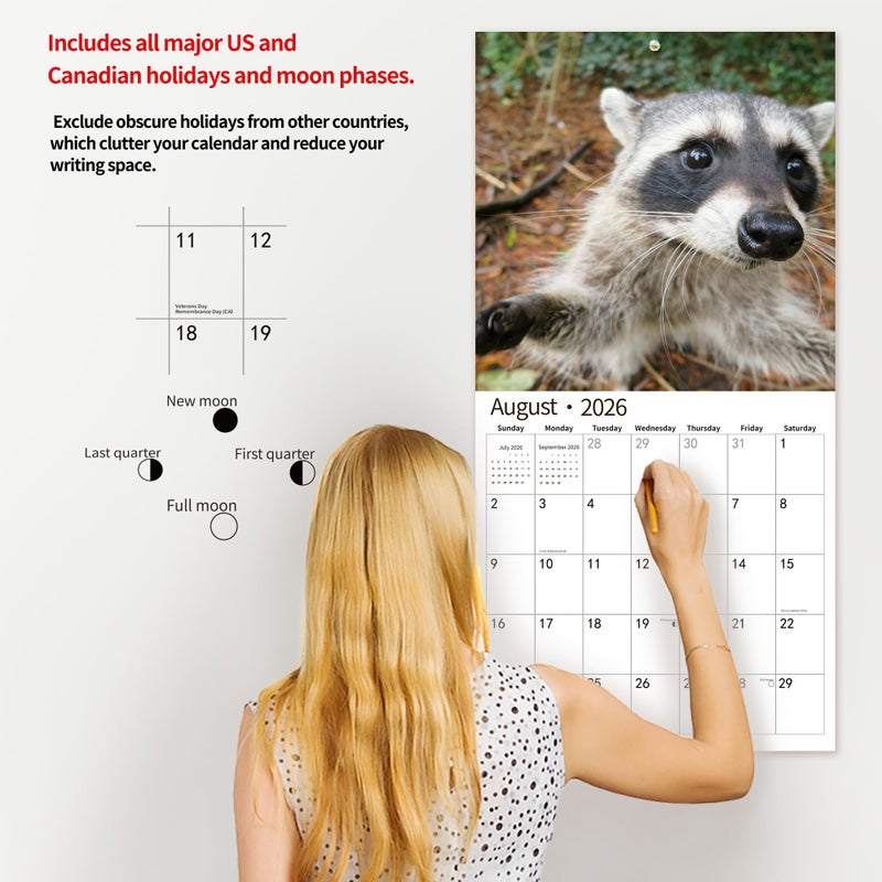 windrio 2026 Wall Calendar,Funny Calendar 2026, November 2025 - December 2026, Wall Calendar Funny Animal Memes, 12" x 24" Opened, Full Page 12 Months Thick Paper for Gift Calendar Organizing Planning - Image 5