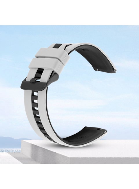 Suitable For huawei GT2 Watch GT3 Strap Watch3 Strap 2Pro Smart GT Quick Detonable Ear Silicone Strap-Color:For huawei Gt2/gt3 Two-color-white And Black-Specifications:22mm-Black Deduction
