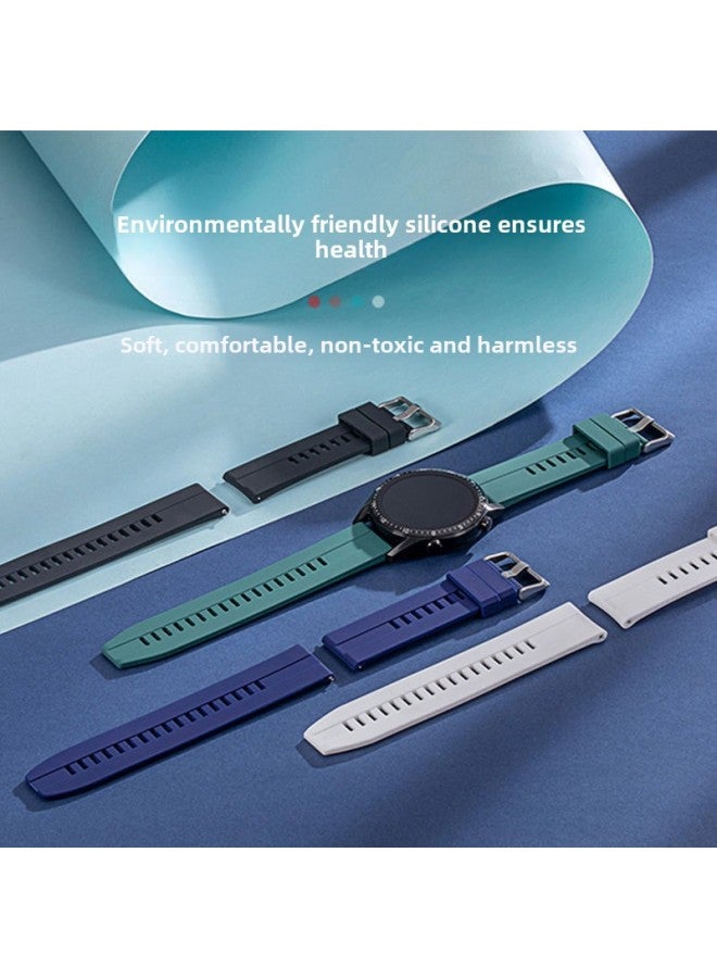 Suitable For huawei GT2 Watch GT3 Strap Watch3 Strap 2Pro Smart GT Quick Detonable Ear Silicone Strap-Color:For huawei Gt2/gt3 Two-color-white And Black-Specifications:22mm-Black Deduction