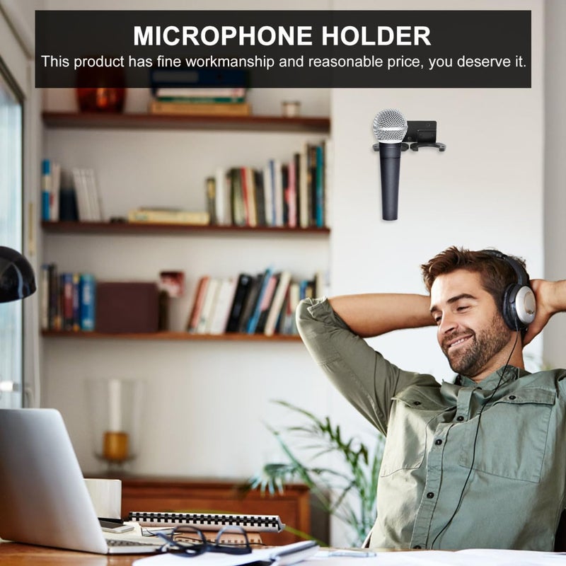 Dual Slot Iron Microphone Wall Mount Holder Anti Slip Support For KTV Stage Performance - Image 5