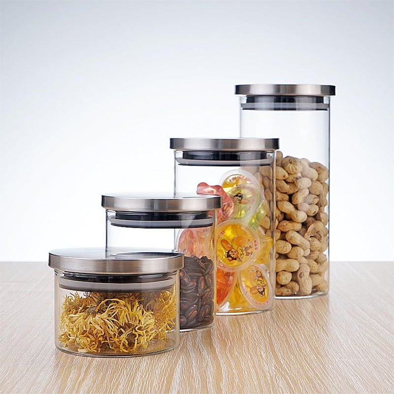 Hemoton Airtight Glass Jar 350ml With Stainless Steel Lid For Kitchen Storage - Image 3