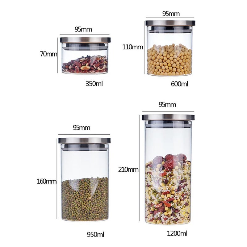 Hemoton Airtight Glass Jar 350ml With Stainless Steel Lid For Kitchen Storage - Image 5