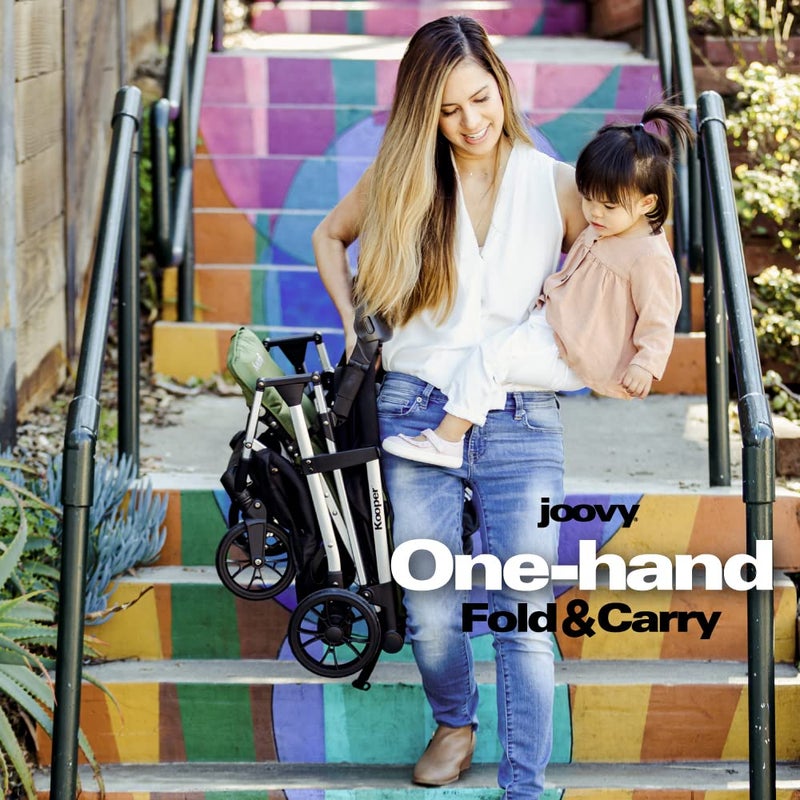 Joovy Kooper Lightweight Baby Stroller Featuring Removable SwingOpen Tray Big Wheels Reclining Seat with Footrest ExtraLarge Retractable Canopy and Compact Fold Forged Iron - Image 4