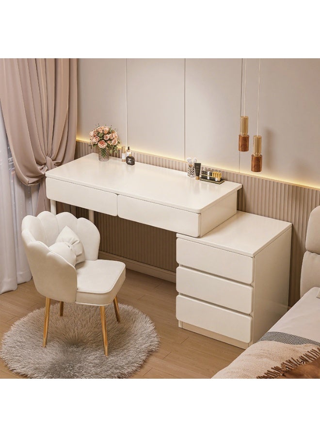 GoldenLike  مكتب مكياج، طاولة زينة كبيرة بخمسة أدراج، طاولة مكياج قابلة للسحب، مكاتب كمبيوتر، مكاتب منزلية حديثة وبسيطة لغرفة النوم - Image 1