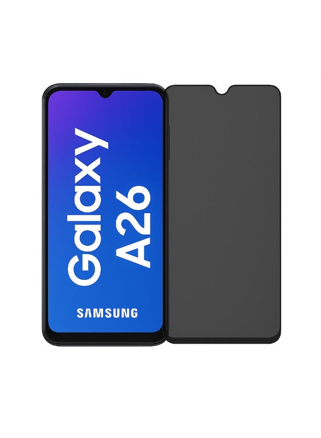 Privacy Screen Protector for Samsung Galaxy A26 – Anti-Static Tempered Glass with ESD Privacy, 9H Hardness, Anti-Peep, Dust-Proof, Super Smooth Touch
