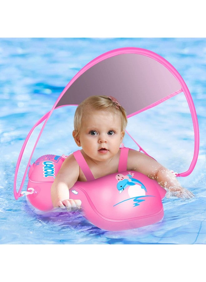 LAYCOL Baby Swimming Float With Upf50+ Sun Canopy Baby Floats For Pool No Flip Overbaby Pool For Baby Age Of 3-36 Months (Pink, L) - Image 1