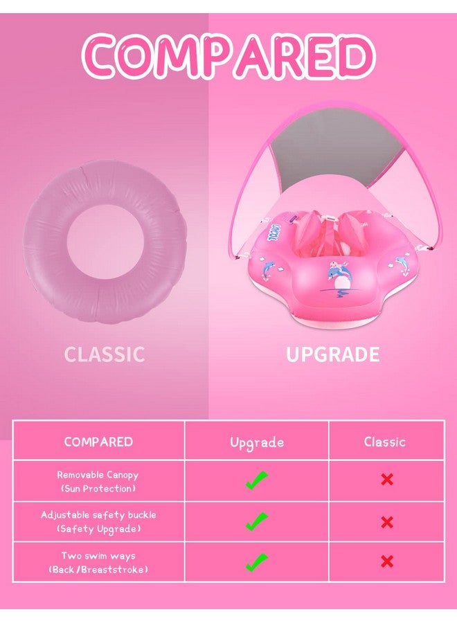 LAYCOL Baby Swimming Float With Upf50+ Sun Canopy Baby Floats For Pool No Flip Overbaby Pool For Baby Age Of 3-36 Months (Pink, L) - Image 3