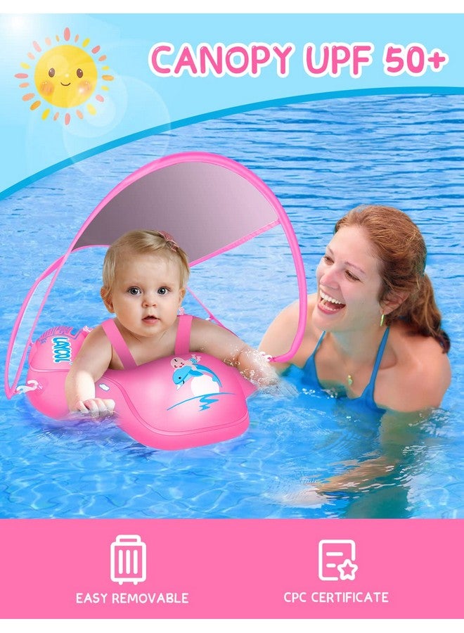 LAYCOL Baby Swimming Float With Upf50+ Sun Canopy Baby Floats For Pool No Flip Overbaby Pool For Baby Age Of 3-36 Months (Pink, L) - Image 2