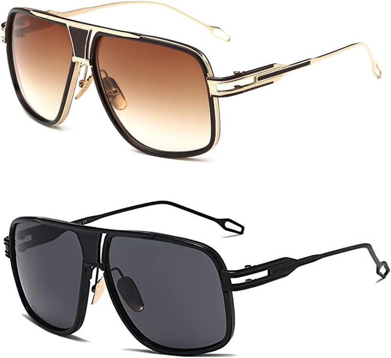 GOBIGER Aviator Sunglasses for Men 100% UV Protection Goggle Alloy Frame with Case - Image 1
