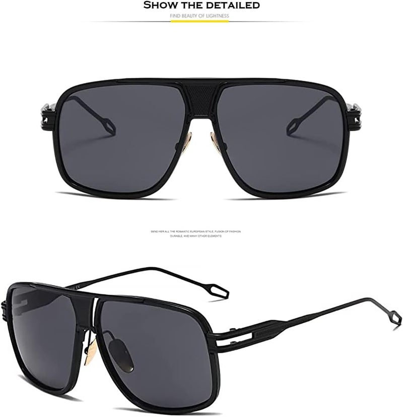 GOBIGER Aviator Sunglasses for Men 100% UV Protection Goggle Alloy Frame with Case - Image 3