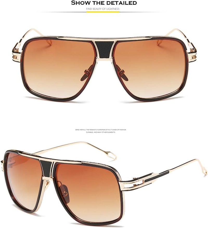 GOBIGER Aviator Sunglasses for Men 100% UV Protection Goggle Alloy Frame with Case - Image 2