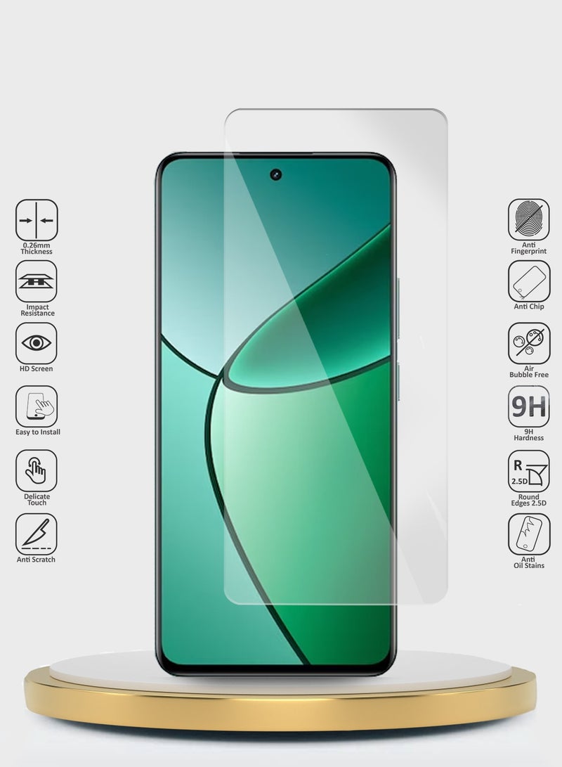 Wtech Realme 12+ / 12 Plus 5G 2024 Premium Series Curved Edges 9H 2.5D Tempered Glass Screen Protector (MSG9CN) - Clear - Image 2