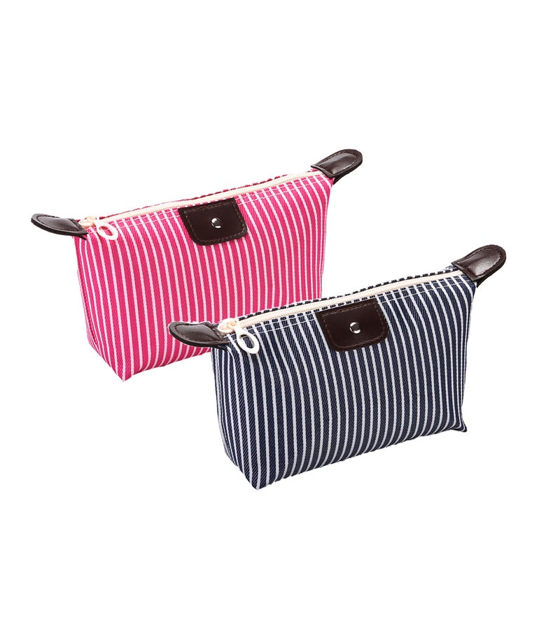 THTAJ 2 Pack Make Up Bag for Traveling,Preppy make up bag,Toiletry Bag,Nylon Cosmetic Bag,Light Pink Makeup Bag,Skin Care Bagï¼ŒTiny Makeup Bag - Image 1