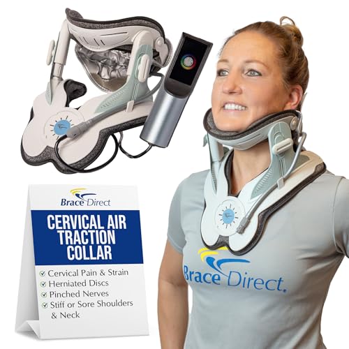 Brace Direct Cervical Traction Collar - Portable Neck Decompression Device with Electric Pump for Herniated Discs Pinched Nerves Stiff Neck - Image 1