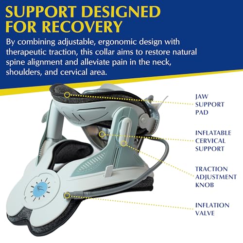 Brace Direct Cervical Traction Collar - Portable Neck Decompression Device with Electric Pump for Herniated Discs Pinched Nerves Stiff Neck - Image 3