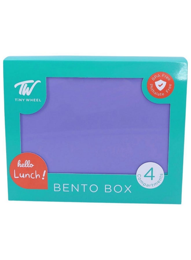 TINY WHEEL 4-Compartment Unicorn Theme Bento Lunch Box for Kids Purple 4 x 0.44 x 16 cm 9849 - Image 4