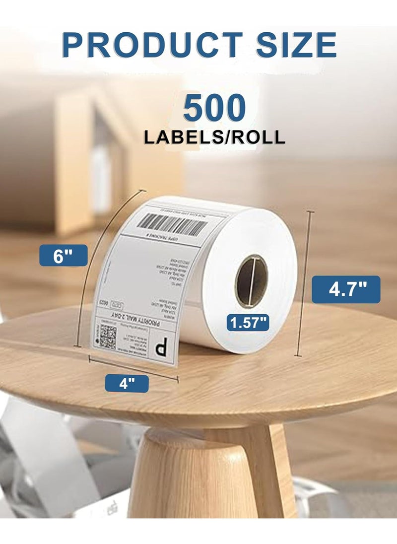 Majesty Majesty Thermal Shipping Labels - 10.16 x 15.24 cm (4 x 6 inches) - 500 Roll High Quality Labels, Compatible with Thermal Printers, Shipping Barcodes, E-Shops, Delivery Companies  - Image 2