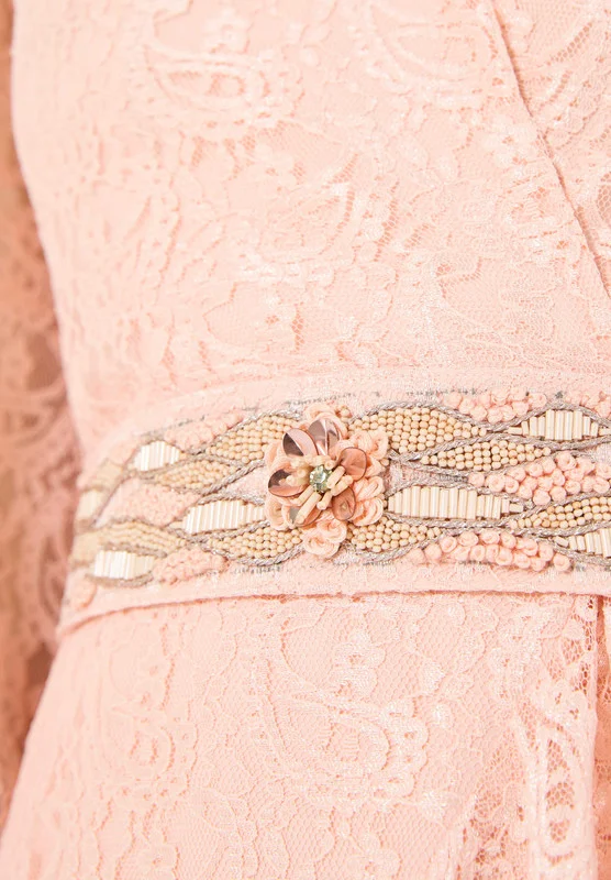 Amri Lace Overlay Midi Dress