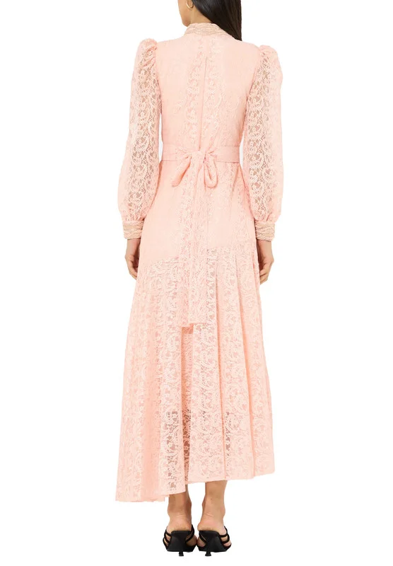 Amri Lace Overlay Midi Dress