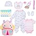 Pedolltree 13 Pcs Reborn Baby Dolls Clothes Girl Rainbow and Flowers Outfit Accessories for 1722 Inch Newborn Baby Doll Girl with Pink Butterfly Backpack - Image 2