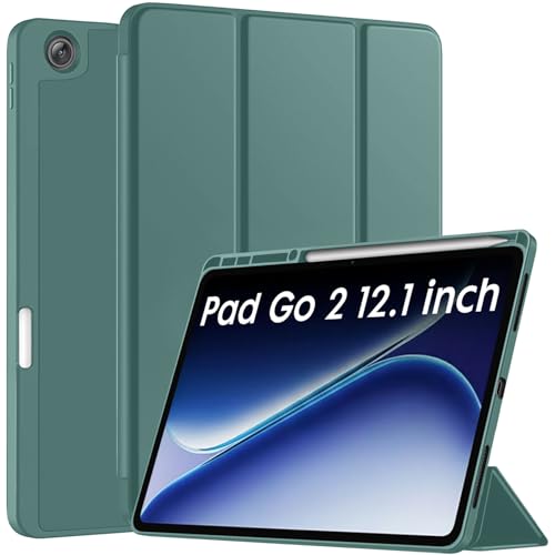 Robustrion Cover for OnePlus Pad Go 2 12.1 inch Cover Case with Pencil Holder, Trifold Cover Case for OnePlus Pad Go 2 Tablet Cover [Auto Sleep Wake Support] - Dark Green - Image 1