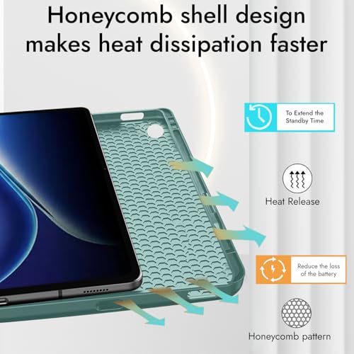 Robustrion Cover for OnePlus Pad Go 2 12.1 inch Cover Case with Pencil Holder, Trifold Cover Case for OnePlus Pad Go 2 Tablet Cover [Auto Sleep Wake Support] - Dark Green - Image 4