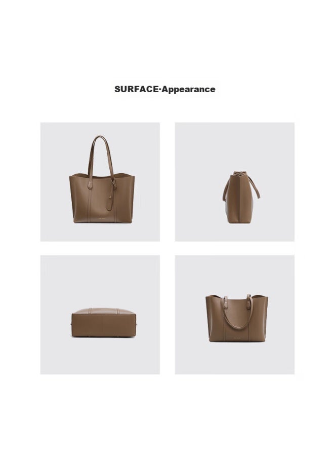 Viney Leather Handbag, Women's Large Capacity Tote Bag, Shoulder Bag, Handbag, Birthday And Mother's Day Gift For Mom, Practical Present - Image 3