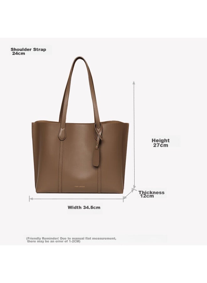Viney Leather Handbag, Women's Large Capacity Tote Bag, Shoulder Bag, Handbag, Birthday And Mother's Day Gift For Mom, Practical Present - Image 2