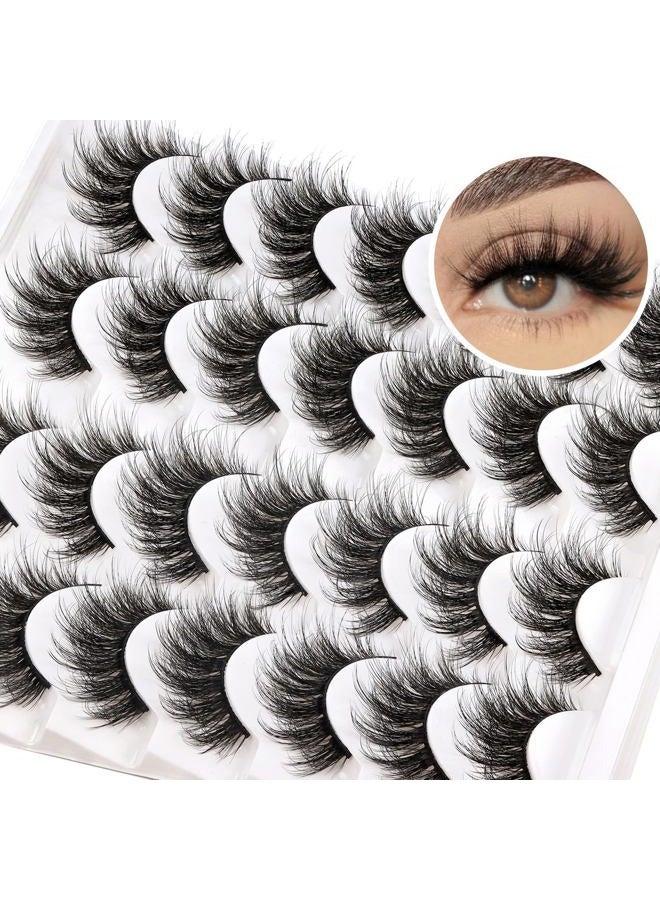 Fyonas Fluffy Lashes Wispy False Eyelashes Natural Look Volume & 3D Faux Mink Strip Lashes 15-18mm (815) - Image 1