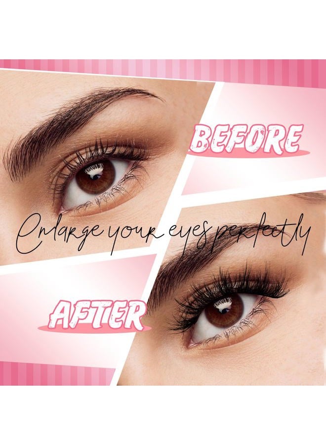 Fyonas Fluffy Lashes Wispy False Eyelashes Natural Look Volume & 3D Faux Mink Strip Lashes 15-18mm (815) - Image 4